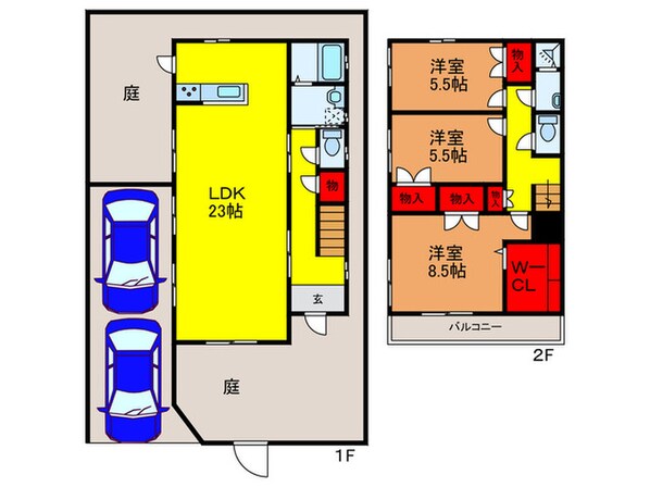 立花町貸家の物件間取画像